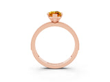 Rose gold Marquise Cut Citrine Milgrain Pavé Engagement Ring with Four-Prong Setting_3