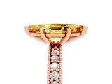 Rose gold Marquise Cut Citrine Milgrain Pavé Engagement Ring with Four-Prong Setting_5