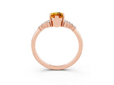 Rose gold Marquise Cut Citrine Ring with Side Stones and Four-Prong Setting_39