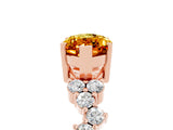 Rose gold Marquise Cut Citrine Scattered Round Accent Ring with Prong Setting_17