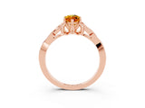 Rose gold Marquise Cut Citrine Solitaire Celtic Knot Ring with Four-Prong Setting_15