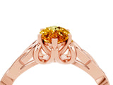 Rose gold Marquise Cut Citrine Solitaire Celtic Knot Ring with Four-Prong Setting_16