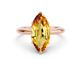 Rose gold Marquise Cut Citrine Solitaire Engagement Ring with Cathedral Setting and Four-Prong Mount_24