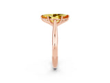 Rose gold Marquise Cut Citrine Solitaire Engagement Ring with Cathedral Setting and Four-Prong Mount_26
