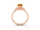 Rose gold Marquise Cut Citrine Solitaire Engagement Ring with Cathedral Setting and Four-Prong Mount_27