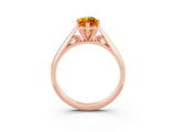 Rose gold Marquise Cut Citrine Solitaire Engagement Ring with Cathedral Setting and Four-Prong Mount_33