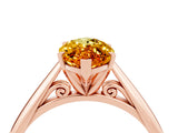 Rose gold Marquise Cut Citrine Solitaire Engagement Ring with Cathedral Setting and Four-Prong Mount_34