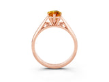 Rose gold Marquise Cut Citrine Solitaire Engagement Ring with Cathedral Setting and Four-Prong Mount_69