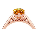 Rose gold Marquise Cut Citrine Solitaire Engagement Ring with Cathedral Setting and Four-Prong Mount_70