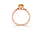 Rose gold Marquise Cut Citrine Solitaire Engagement Ring with Classic Band and Four-Prong Setting_27