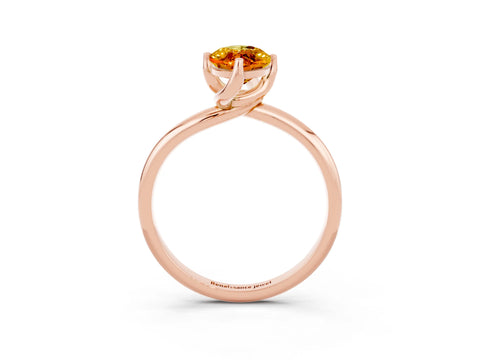 Rose gold Marquise Cut Citrine Solitaire Engagement Ring with Four-Prong Setting and Classic Band_15