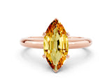 Rose gold Marquise Cut Citrine Solitaire Engagement Ring with Round Band and Four-Prong Setting
