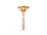 Rose gold Marquise Cut Citrine Solitaire Engagement Ring with Round Band and Four-Prong Setting_2