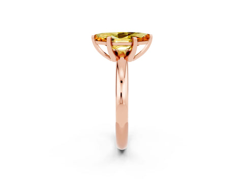 Rose gold Marquise Cut Citrine Solitaire Engagement Ring with Round Band and Four-Prong Setting_2