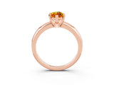 Rose gold Marquise Cut Citrine Solitaire Engagement Ring with Round Band and Four-Prong Setting_3