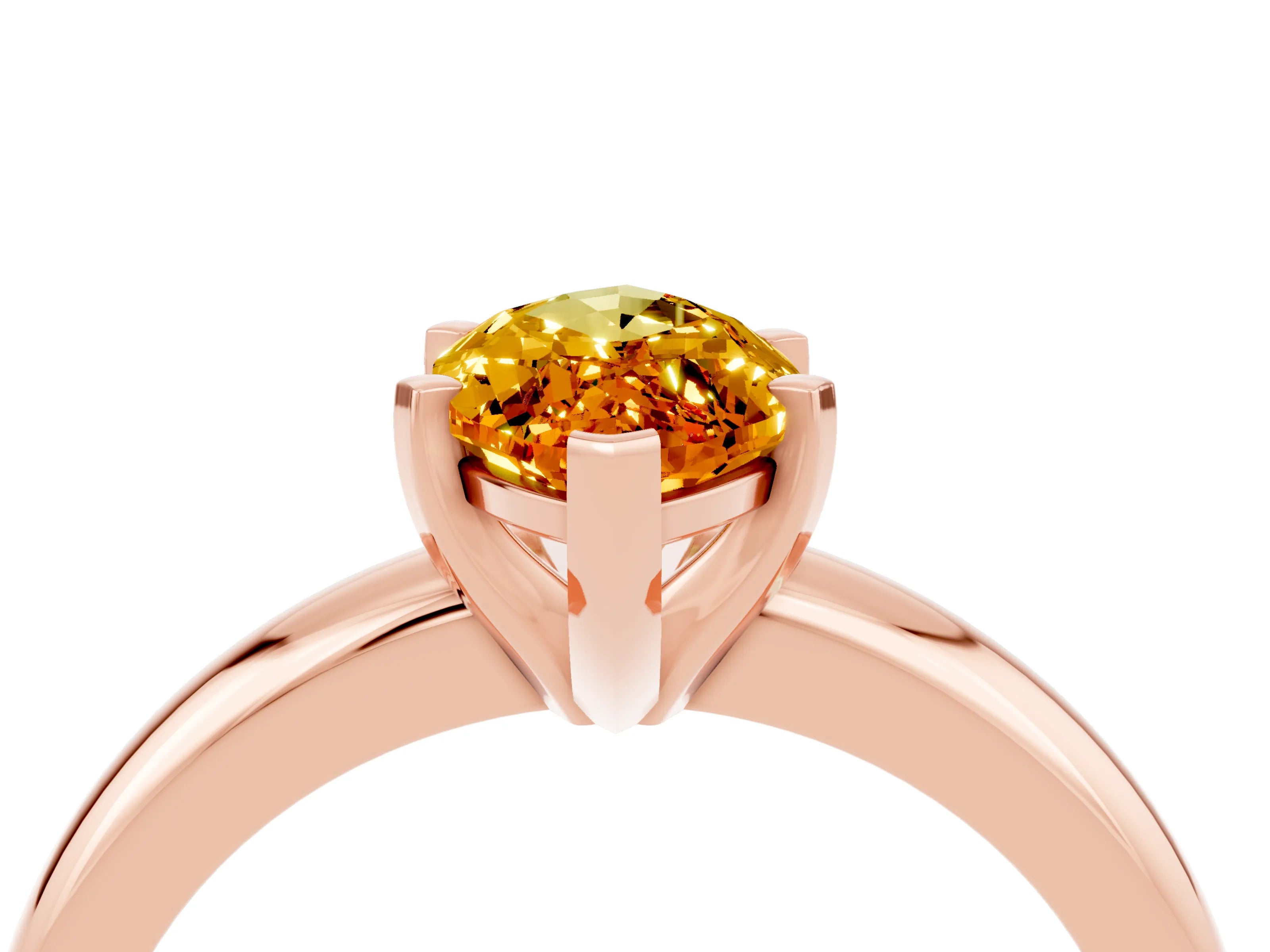 Rose gold Marquise Cut Citrine Solitaire Engagement Ring with Round Band and Four-Prong Setting_4