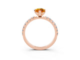 Rose gold Marquise Cut Citrine Solitaire Pavé Band with Four-Prong Setting_3