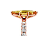 Rose gold Marquise Cut Citrine Solitaire Pavé Band with Four-Prong Setting_5