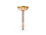 Rose gold Marquise Cut Citrine Solitaire Pavé Engagement Ring with Round Band and Prong Setting_38