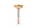 Rose gold Marquise Cut Citrine Solitaire Pavé Engagement Ring with Round Band and Prong Setting_68