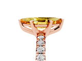 Rose gold Marquise Cut Citrine Solitaire Pavé Engagement Ring with Round Band and Prong Setting_71