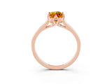 Rose gold Marquise Cut Citrine Solitaire Ring with Flower Prong Setting and Classic Band_15