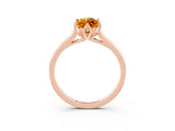 Rose gold Marquise Cut Citrine Solitaire Ring with Flower Prong Setting and Classic Band_39