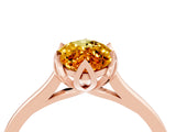 Rose gold Marquise Cut Citrine Solitaire Ring with Flower Prong Setting and Classic Band_40