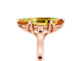 Rose gold Marquise Cut Citrine Solitaire Ring with Flower Prong Setting and Classic Band_41