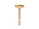 Rose gold Marquise Cut Citrine Solitaire Ring with Pavé Accents and Four-Prong Setting_2