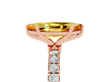 Rose gold Marquise Cut Citrine Solitaire Ring with Pavé Accents and Four-Prong Setting_5