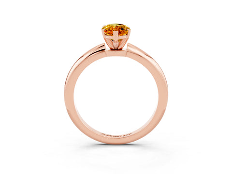 Rose gold Marquise Cut Citrine Solitaire Ring with Six-Prong Setting and Classic Band_3