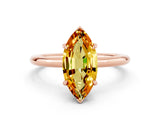 Rose gold Marquise Cut Citrine Solitaire Ring with Thin Band and Four-Prong Setting_12