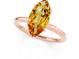 Rose gold Marquise Cut Citrine Solitaire Ring with Thin Band and Four-Prong Setting_13