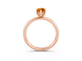 Rose gold Marquise Cut Citrine Solitaire Ring with Thin Band and Four-Prong Setting_15
