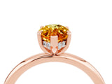 Rose gold Marquise Cut Citrine Solitaire Ring with Thin Band and Four-Prong Setting_16