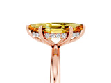 Rose gold Marquise Cut Citrine Solitaire Ring with Thin Band and Four-Prong Setting_17