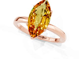 Rose gold Marquise Cut Citrine Solitaire Ring with Thin Band and Prong Setting_13