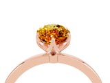 Rose gold Marquise Cut Citrine Solitaire Ring with Thin Band and Prong Setting_16