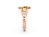 Rose gold Marquise Cut Citrine Solitaire Ring with Wide Band and Prong Setting_2