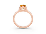 Rose gold Marquise Cut Citrine Solitaire Ring with Wide Band and Prong Setting_3