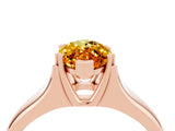 Rose gold Marquise Cut Citrine Solitaire Ring with Wide Band and Prong Setting_4