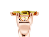 Rose gold Marquise Cut Citrine Solitaire Ring with Wide Band and Prong Setting_5