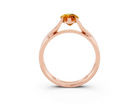 Rose gold Marquise Cut Citrine Solitaire Twist Band Prong Setting Ring_27
