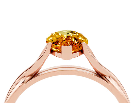 Rose gold Marquise Cut Citrine Solitaire Twist Band Prong Setting Ring_28