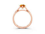 Rose gold Marquise Cut Citrine Solitaire Twist Band Prong Setting Ring_39
