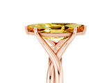 Rose gold Marquise Cut Citrine Solitaire Twist Band Prong Setting Ring_41