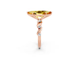 Rose gold Marquise Cut Citrine Solitaire Twisted Band with Round  Accents and Prong Setting_14