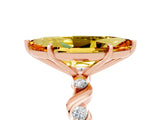 Rose gold Marquise Cut Citrine Solitaire Twisted Band with Round  Accents and Prong Setting_17