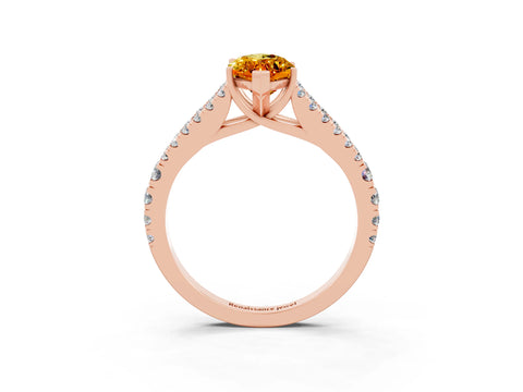 Rose gold Marquise Cut Citrine Split Shank Pavé Engagement Ring with Four-Prong Setting_15
